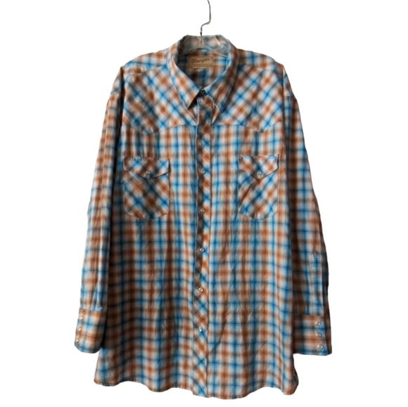 VTG Wrangler Pearl Snap Western style button down XXXL - Picture 1 of 9